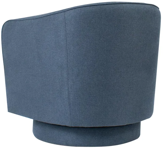 Helene Swivel Chair in Blue Tweed