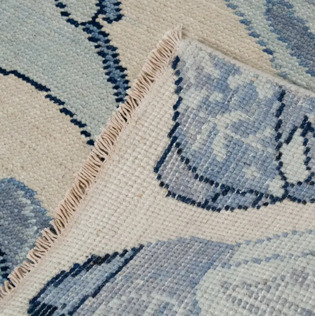 Blue Kicker Turkish Knot Rug