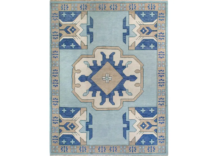 Zara Blue Turkish Knot Rug