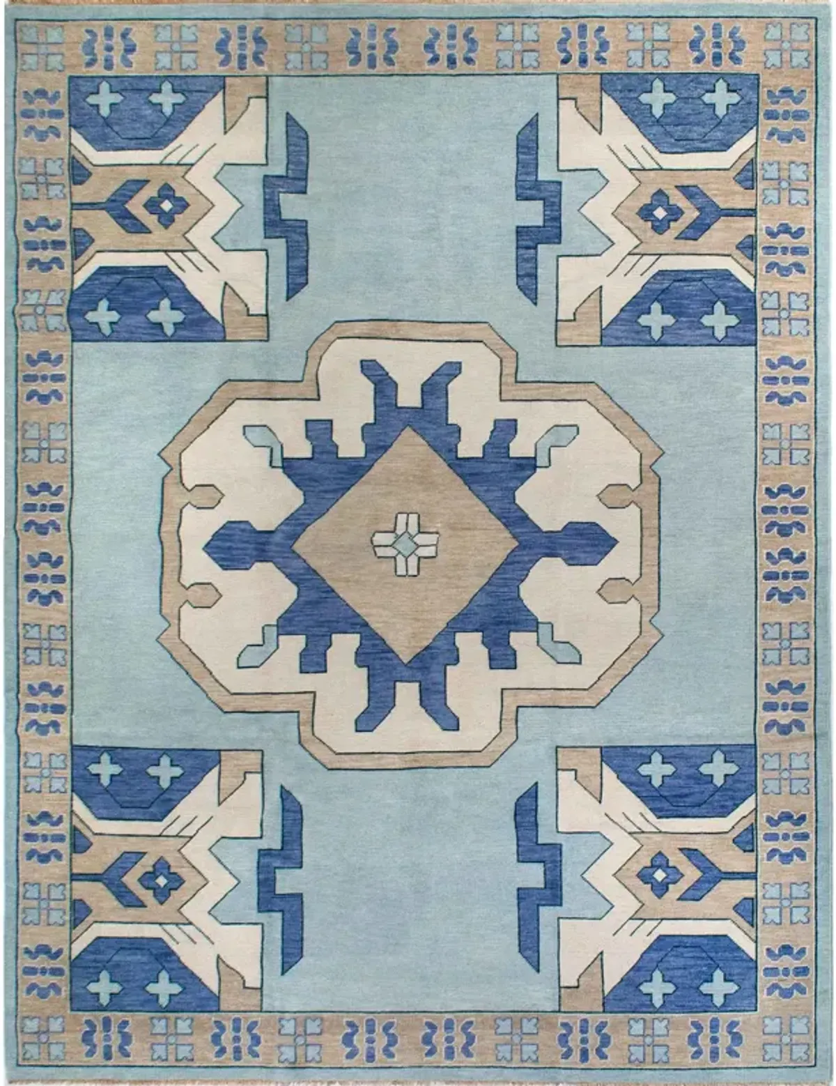 Zara Blue Turkish Knot Rug