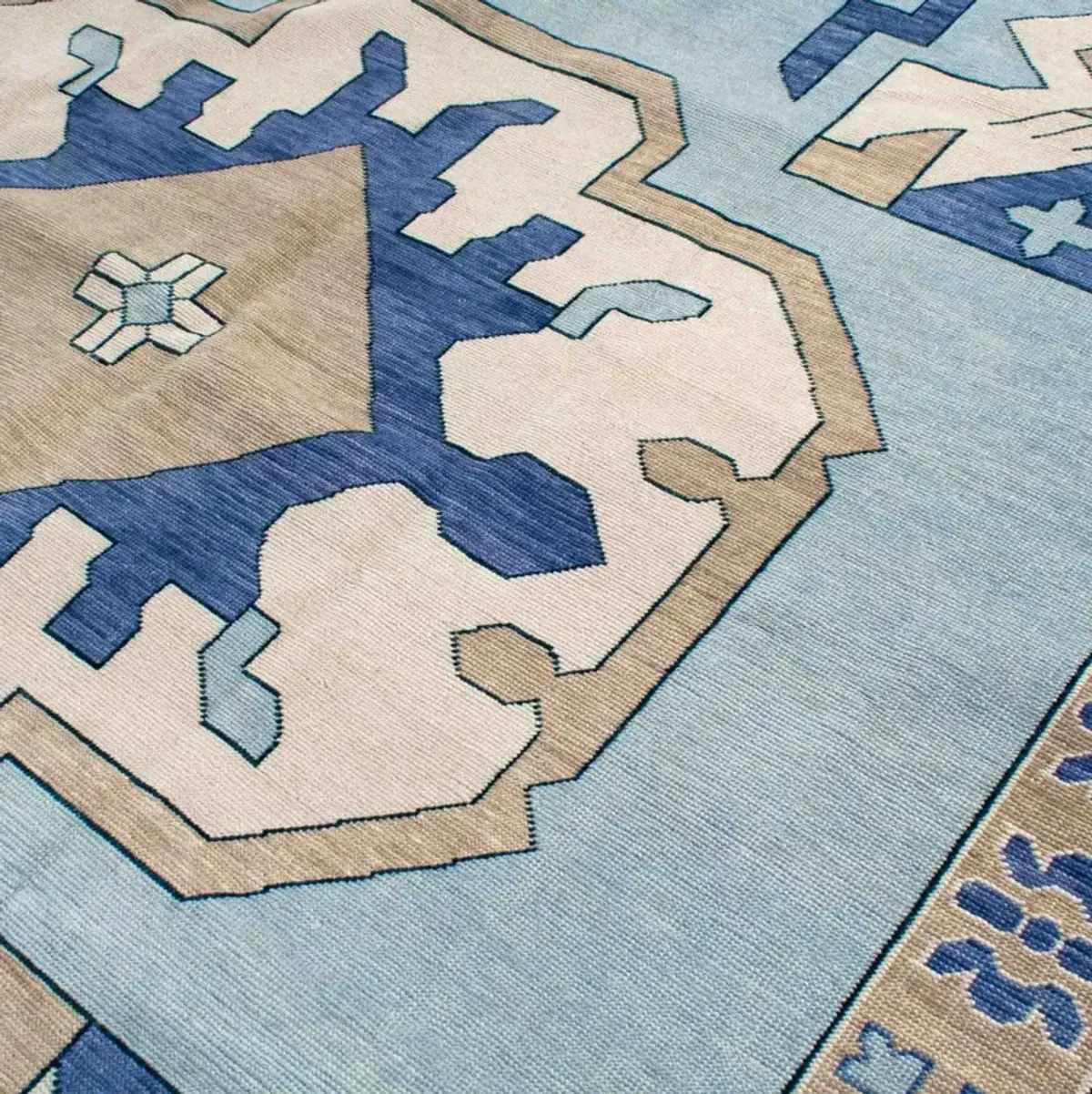 Zara Blue Turkish Knot Rug