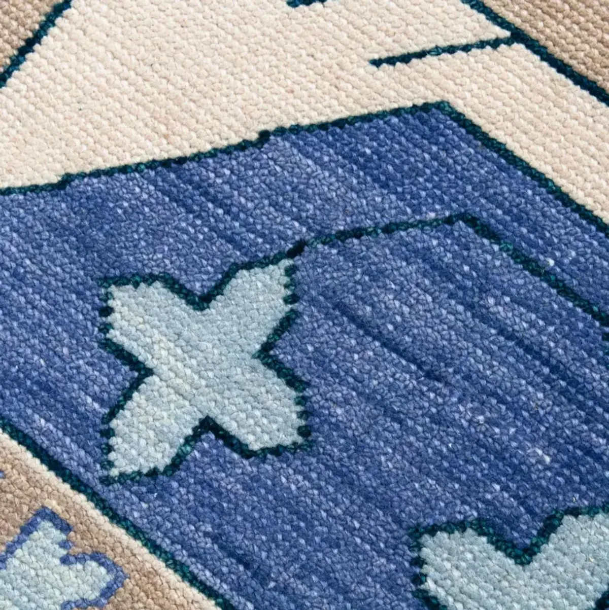 Zara Blue Turkish Knot Rug