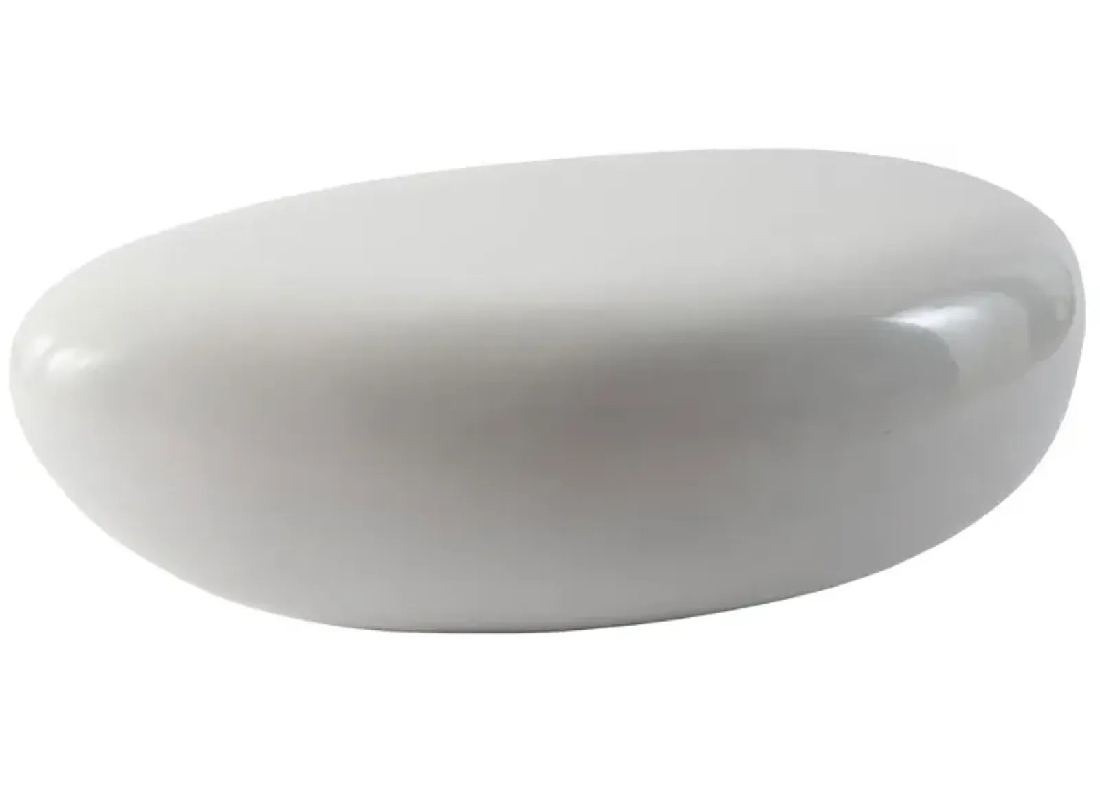 River Stone Small White Coffee Table - White