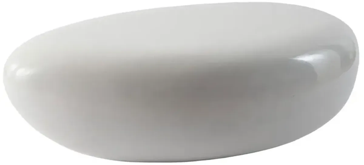 River Stone Small White Coffee Table - White