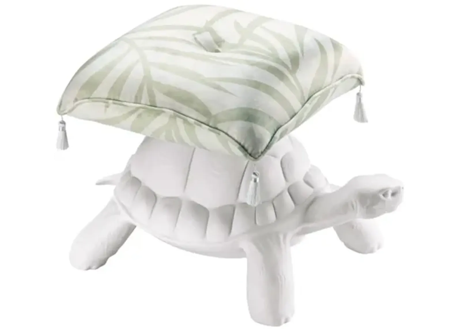 Turtle Carry Pouf - White