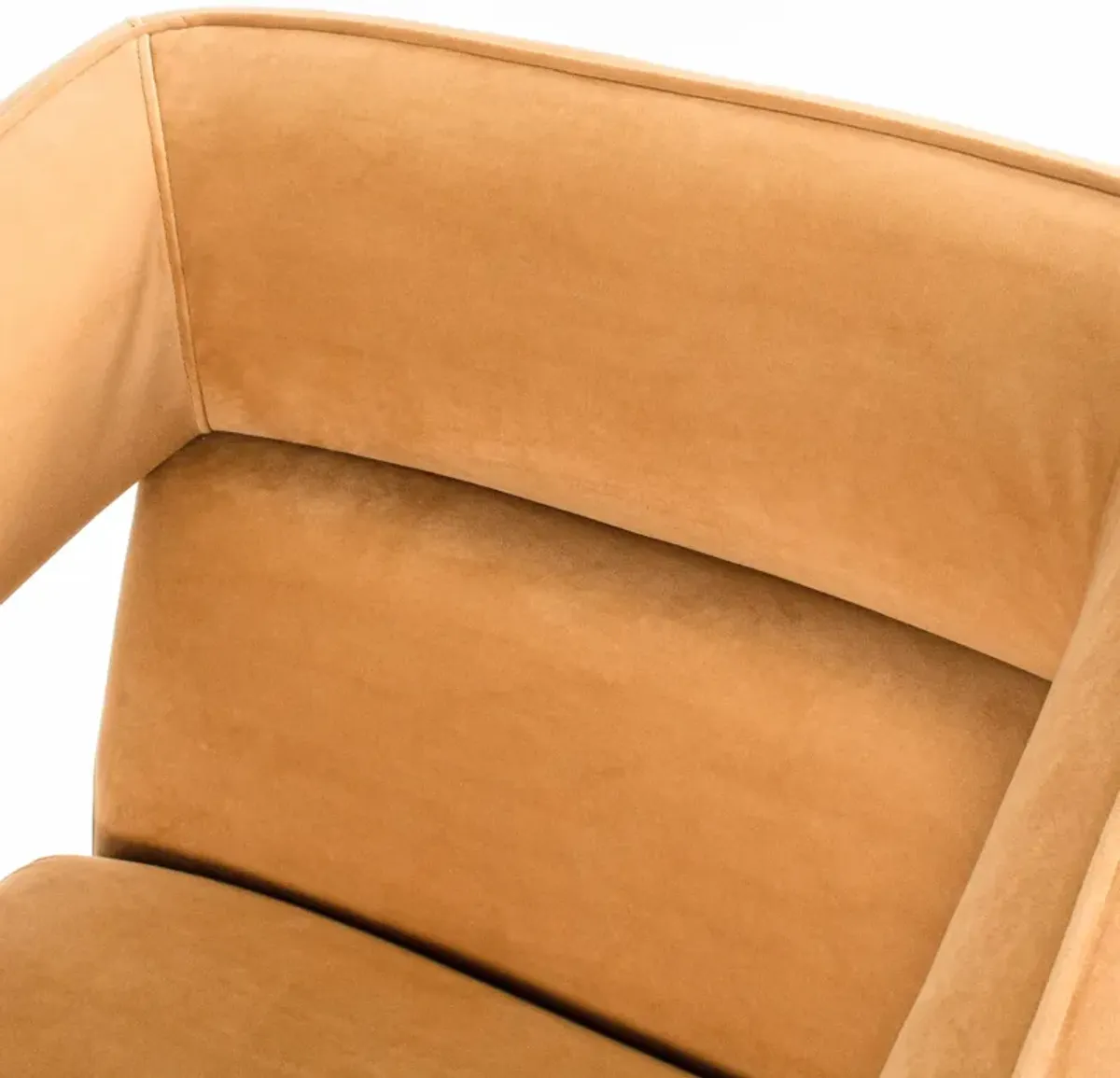 Palmer Swivel Chair In Camel Velvet