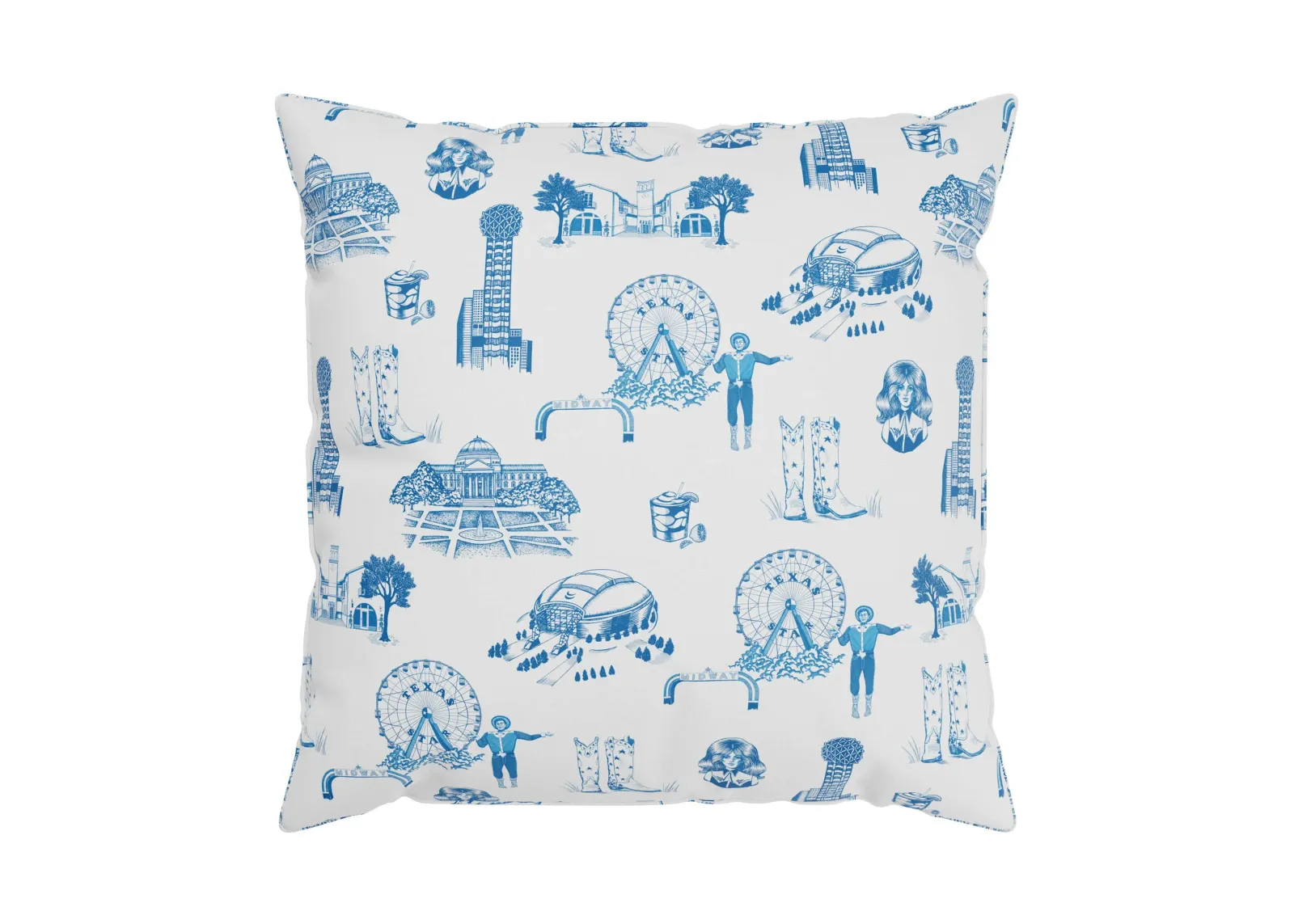 Custom Pillow - Dallas Toile Blue