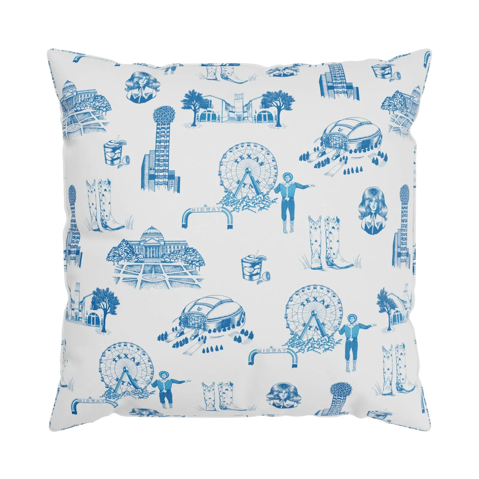 Custom Pillow - Dallas Toile Blue