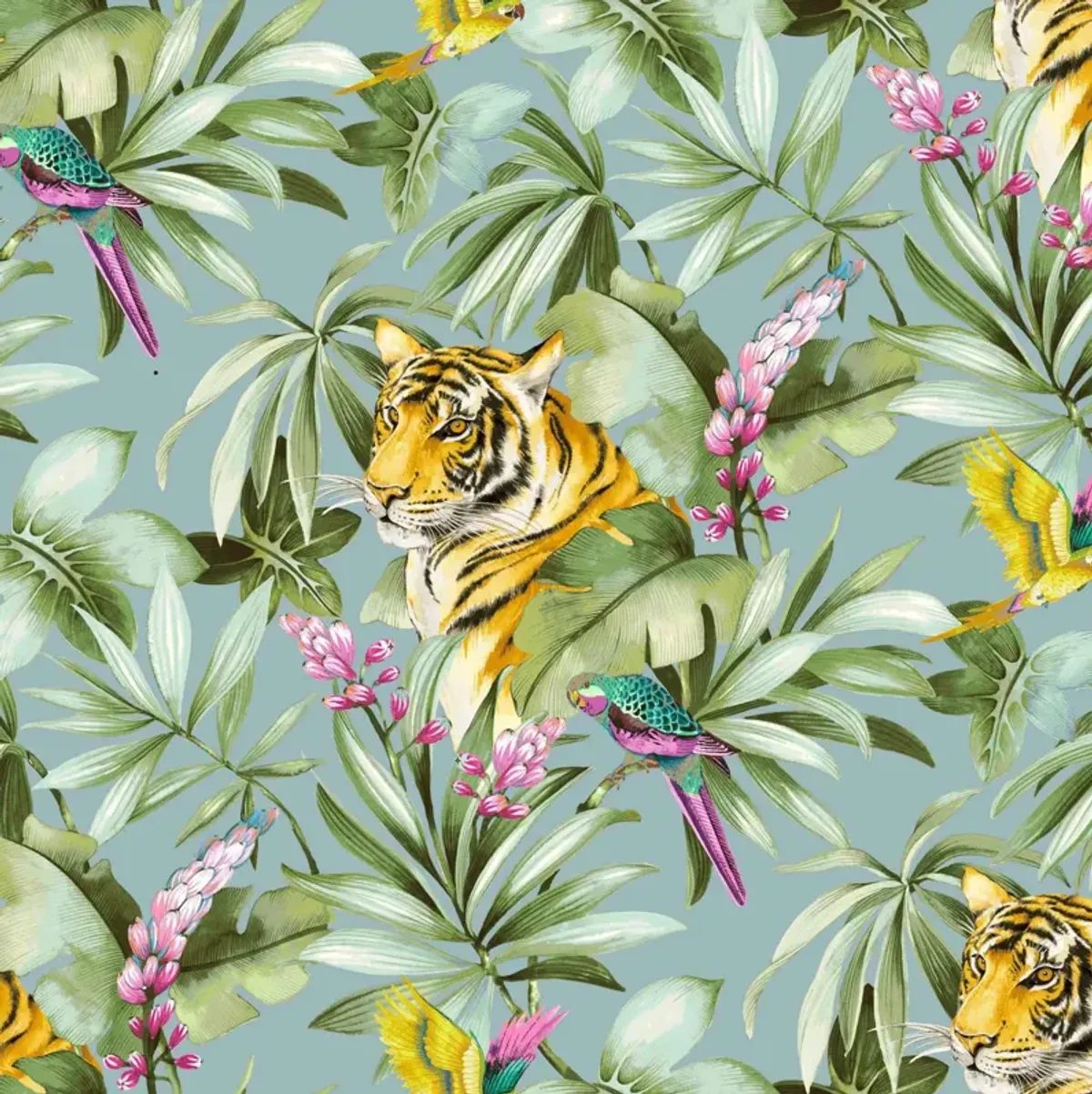 Mangrove Tiger Wallpaper - Blue