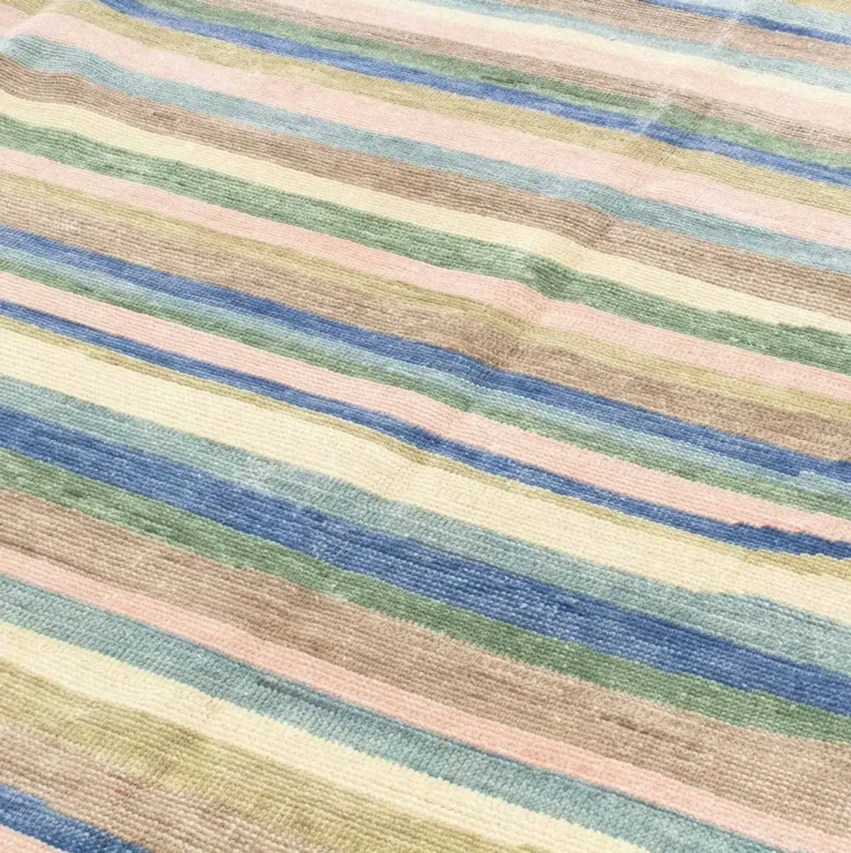 Cornflower Paint Mix Turkish Knot Rug