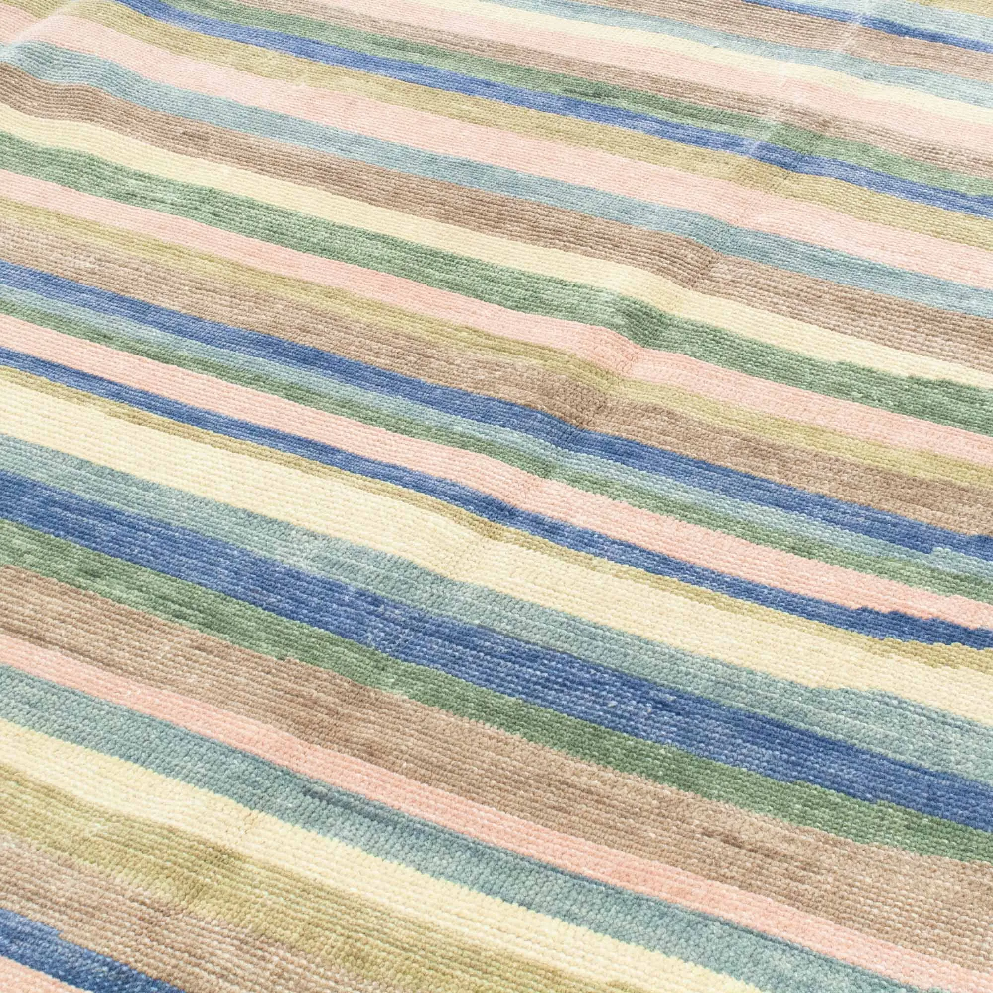 Cornflower Paint Mix Turkish Knot Rug