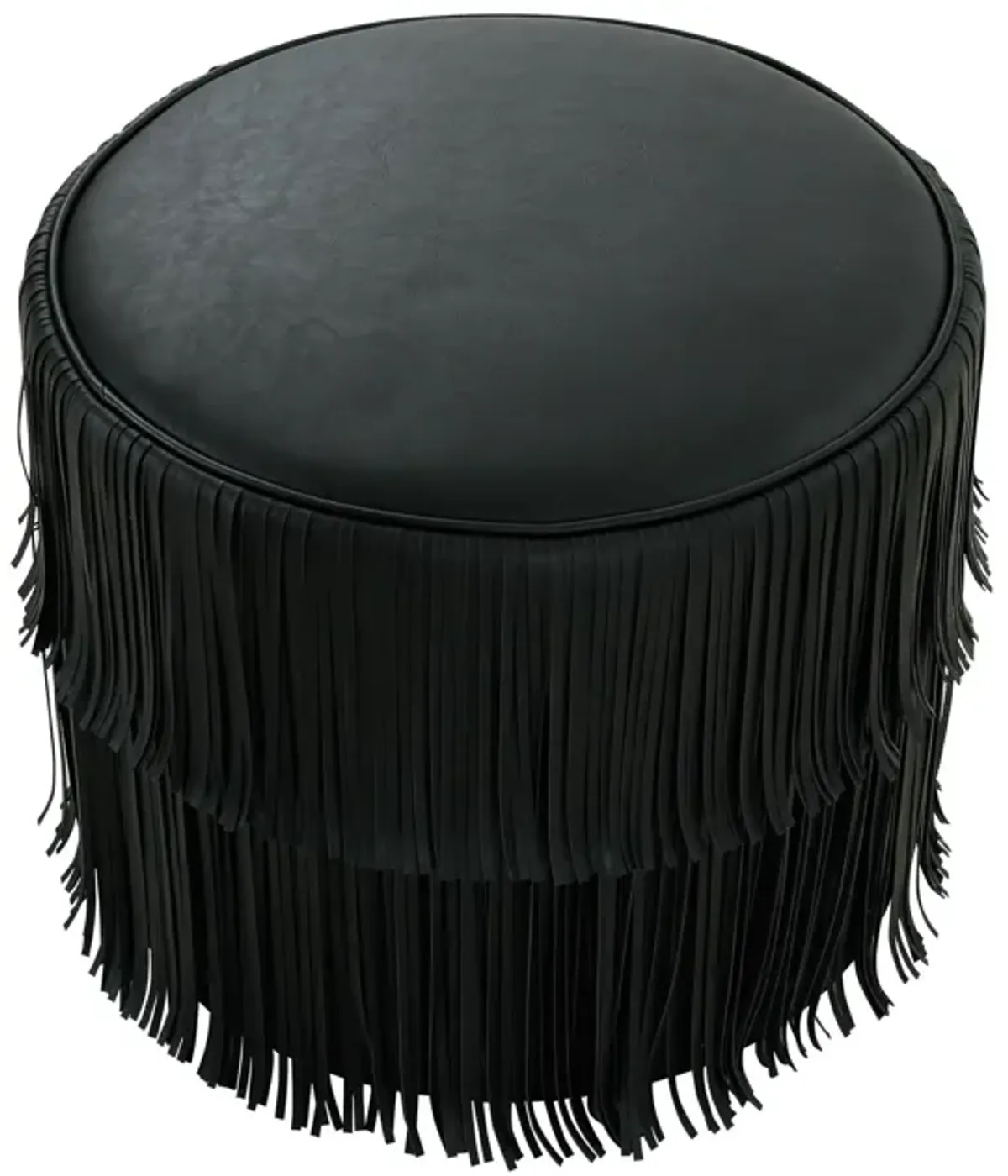 Chaser Ottoman in Black Leather