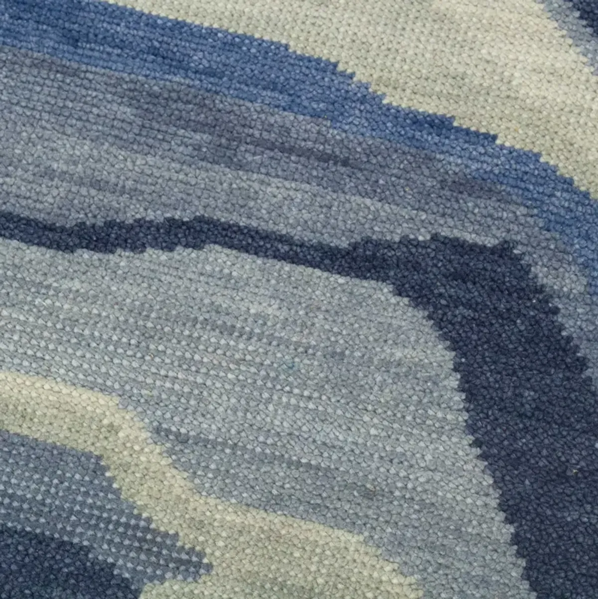 Blue Ombre Paint Mix Turkish Knot Rug