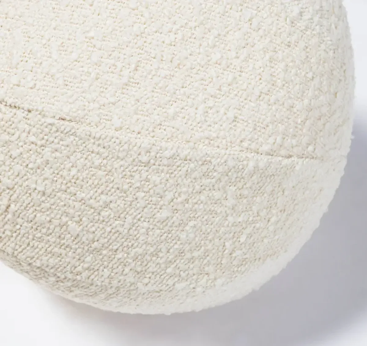 Ivory Boucle Round Pillow