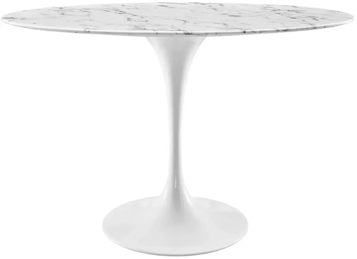 Amico 48" Oval Artificial Marble Dining Table