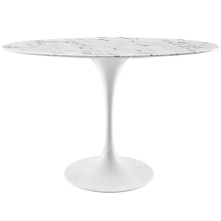 Amico 48" Oval Artificial Marble Dining Table