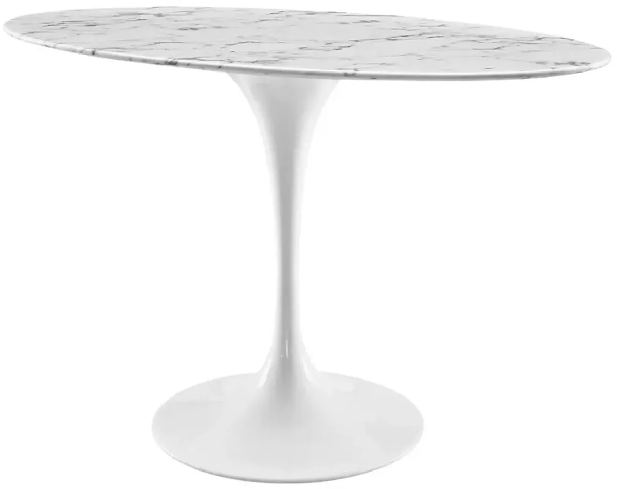 Amico 48" Oval Artificial Marble Dining Table