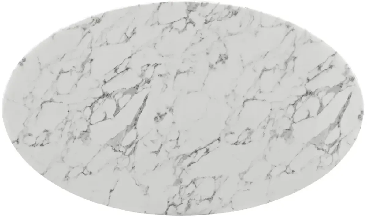 Amico 60" Oval Artificial Marble Dining Table