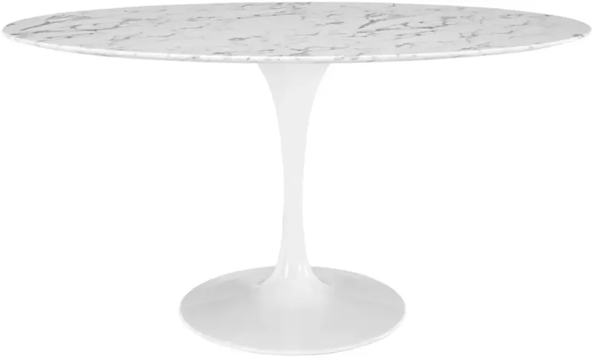 Amico 60" Oval Artificial Marble Dining Table