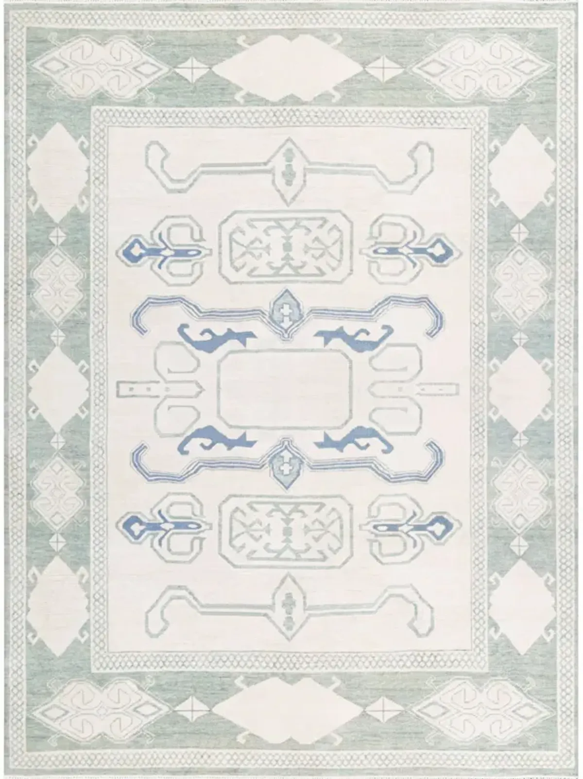 Clarita Blue Turkish Knot Rug