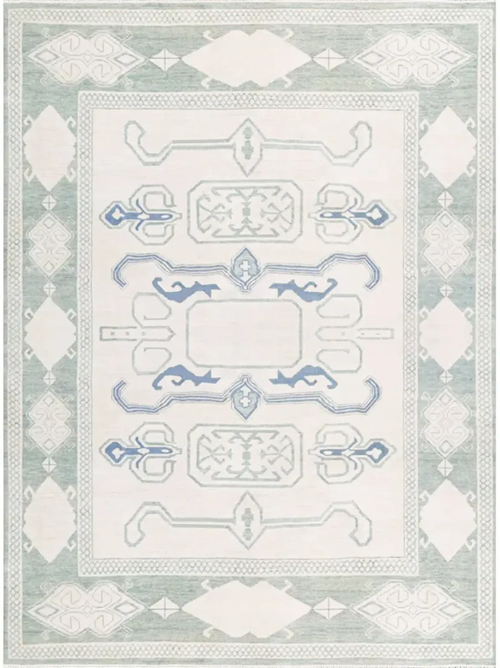 Clarita Blue Turkish Knot Rug