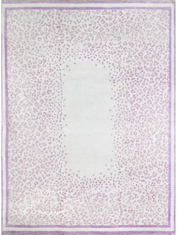 In Stock 9x12 Ariella Lavender Turkish Knot Rug