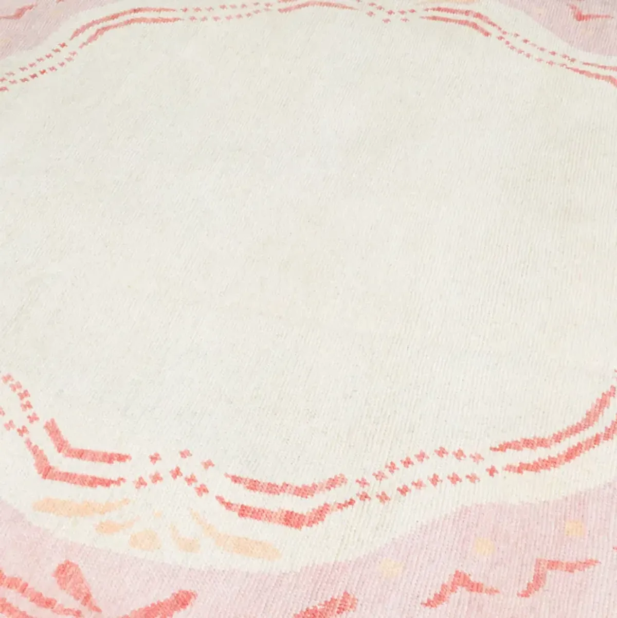 In Stock 4x4 Rola Bola Pink Circle Turkish Knot Rug