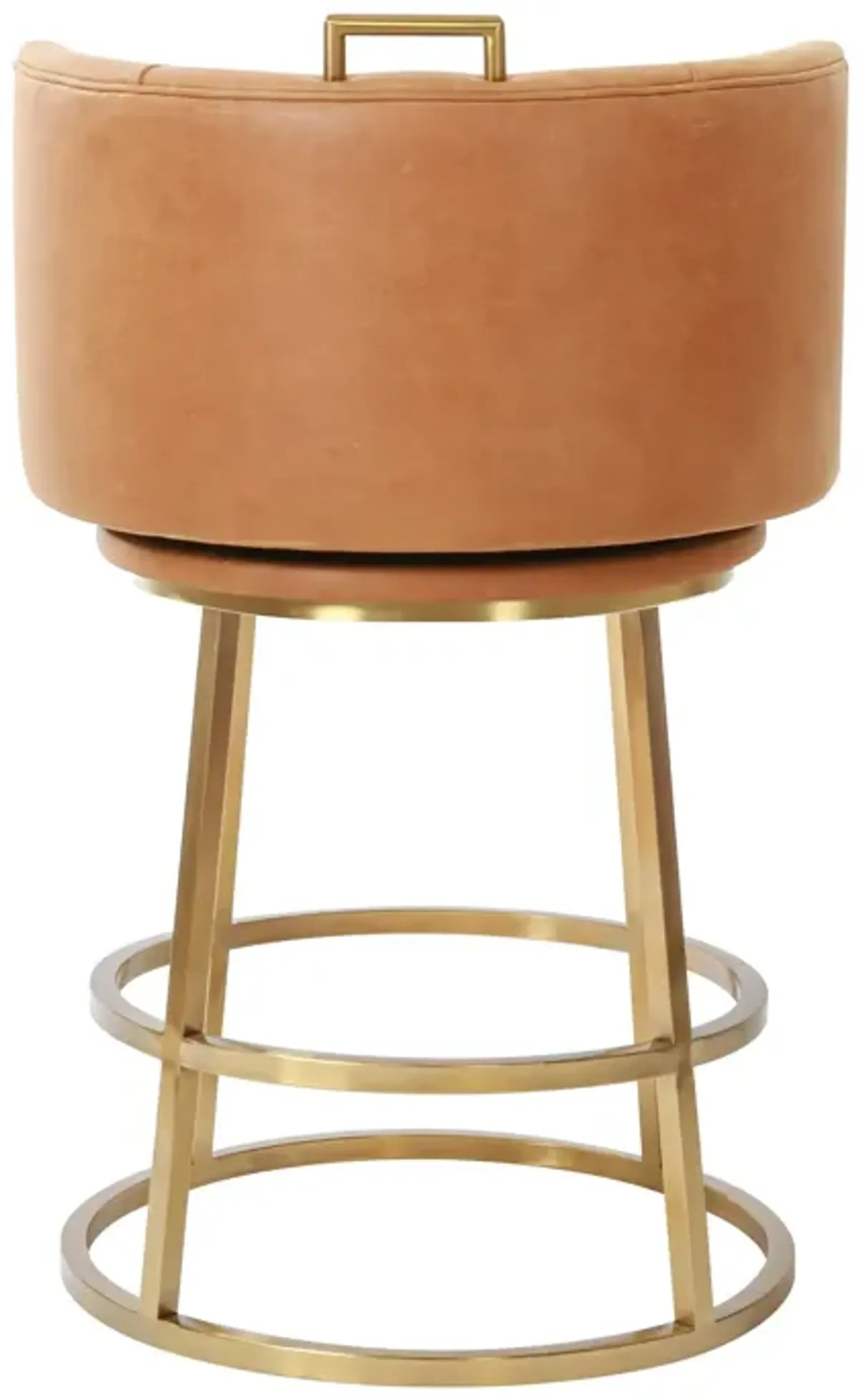 Rosita Swivel Counter Stool in Tobacco Leather