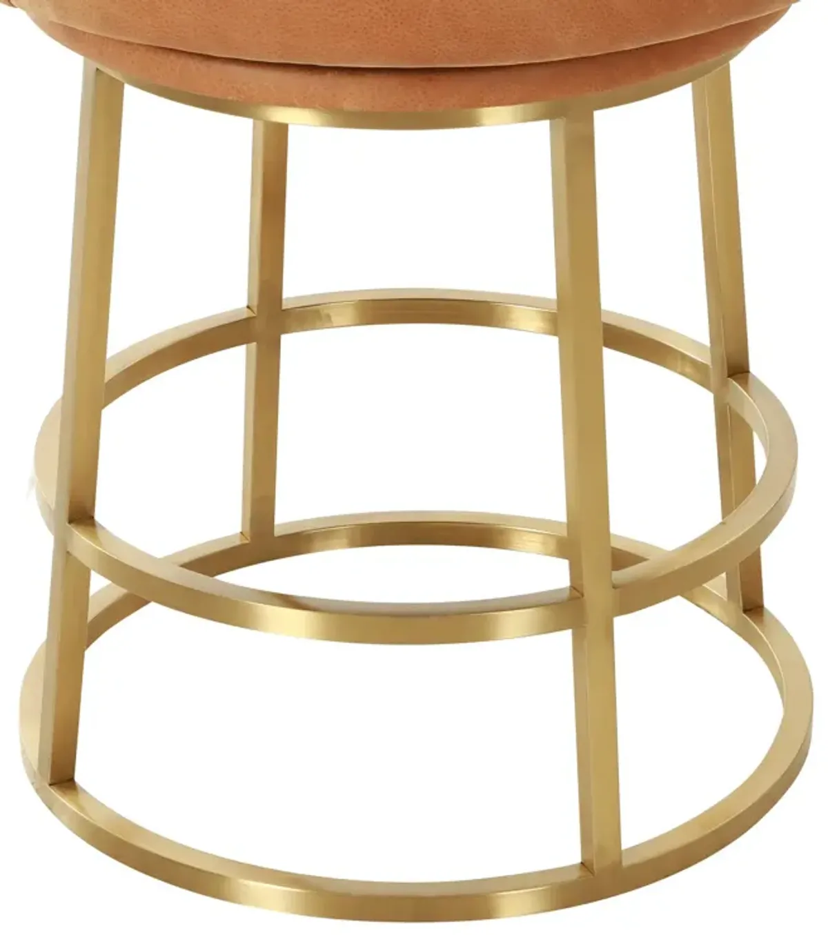 Rosita Swivel Counter Stool in Tobacco Leather