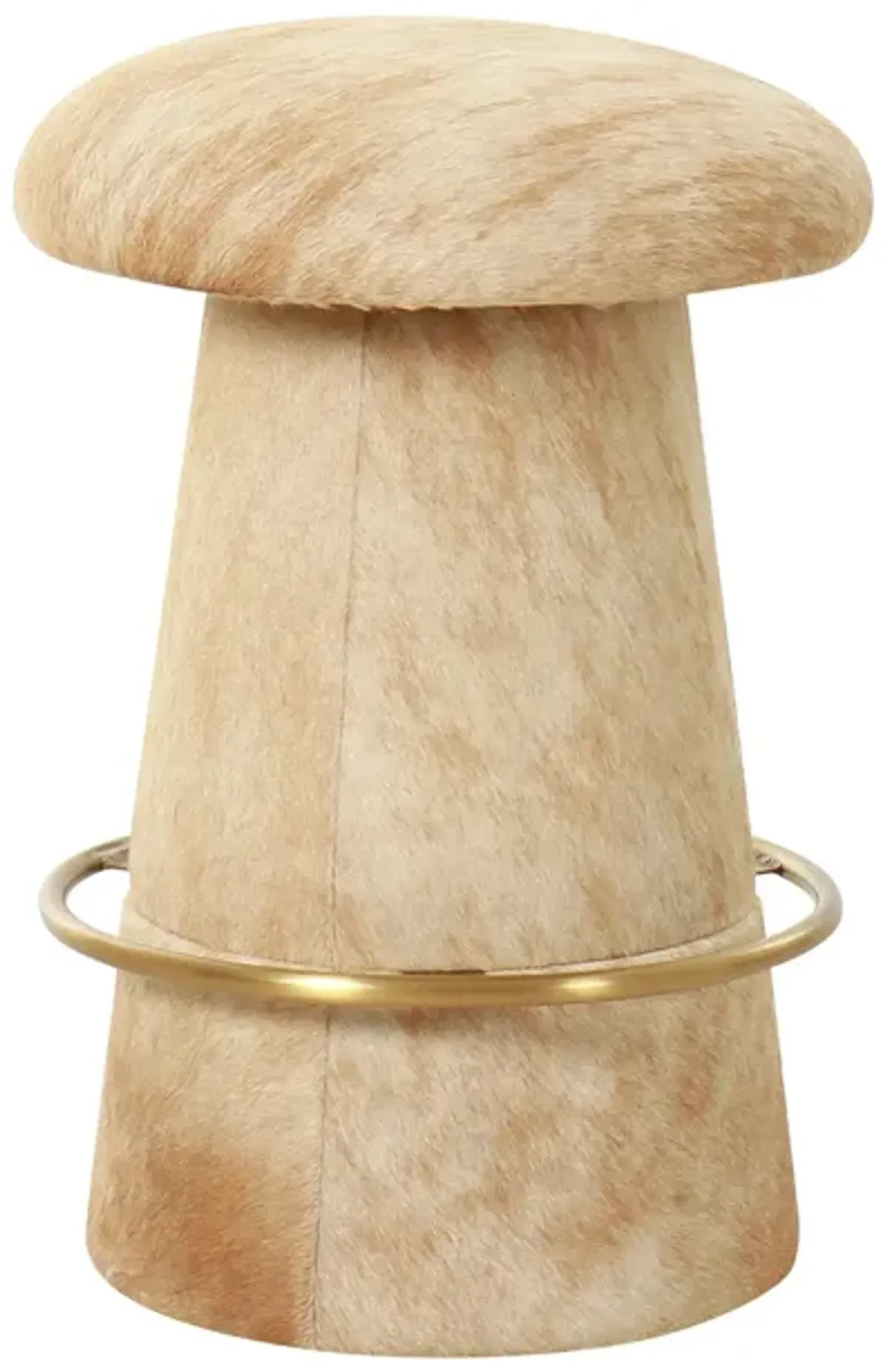 Mushroom Counter Stool in Neutral Cowhide