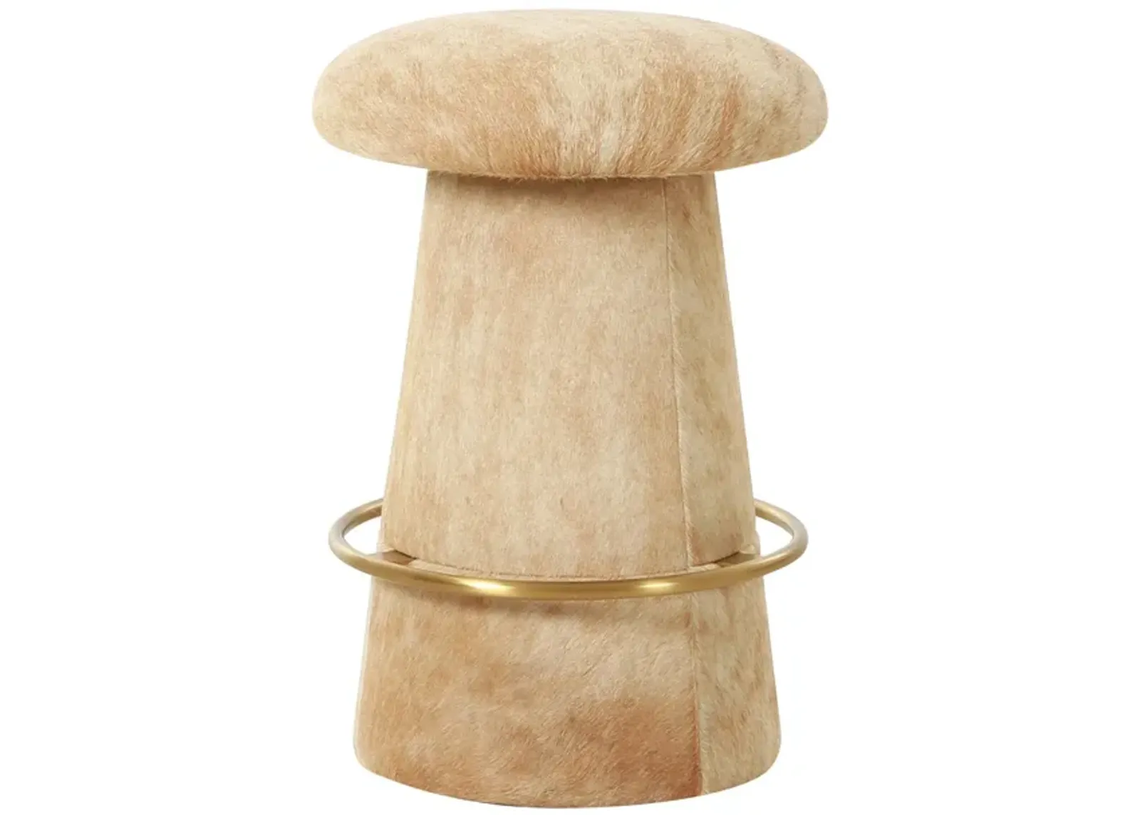 Mushroom Counter Stool in Neutral Cowhide