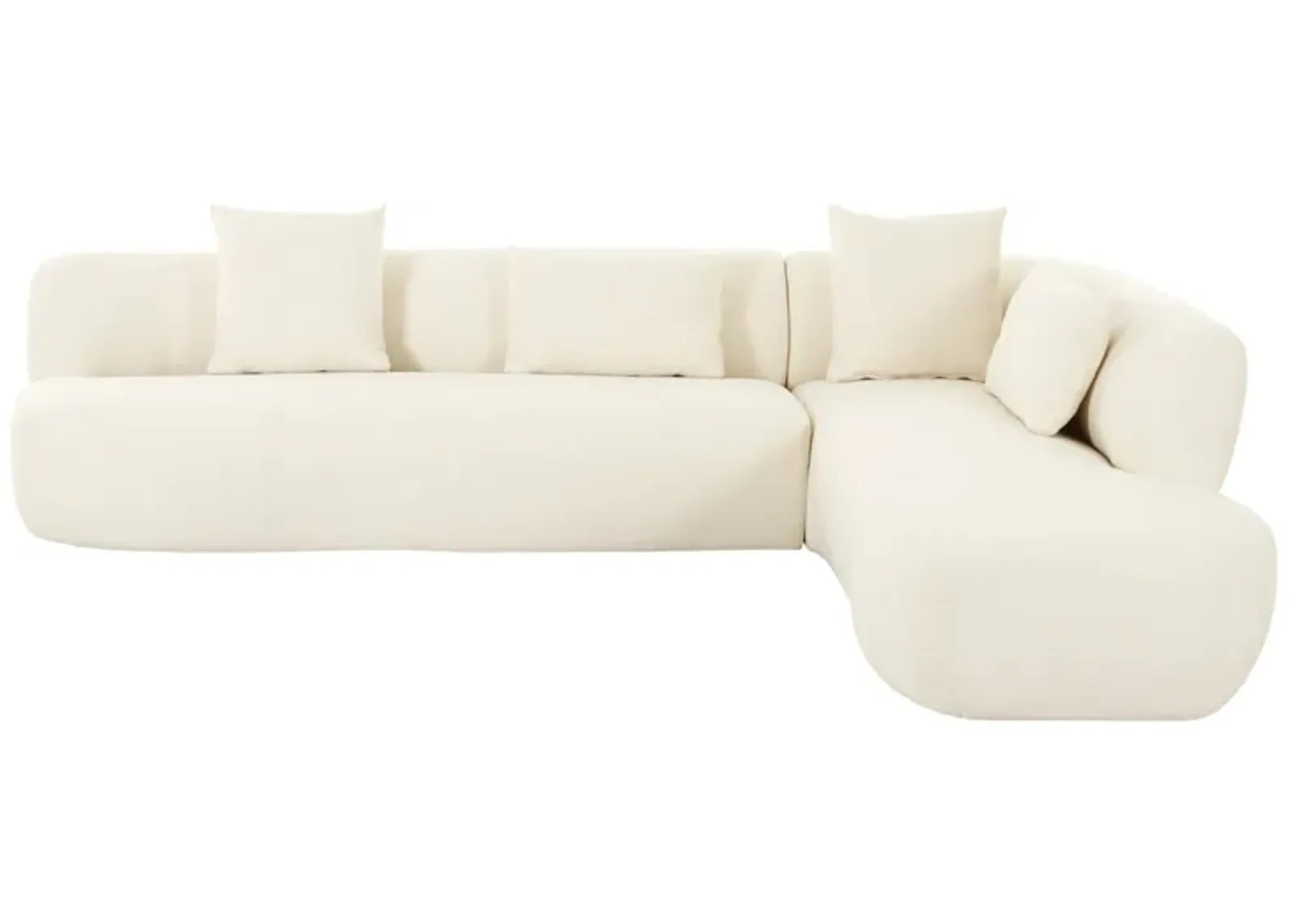 Iris Sectional in Ivory Tweed