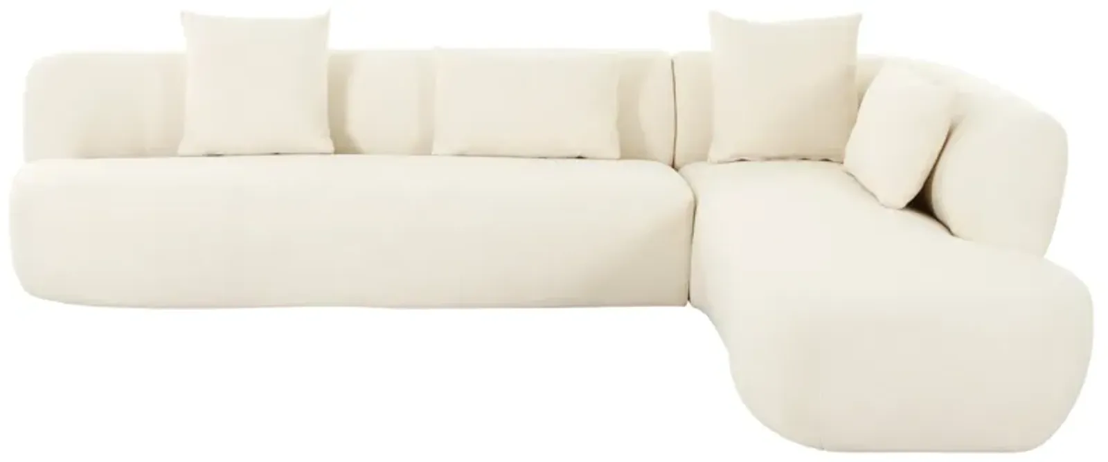 Iris Sectional in Ivory Tweed