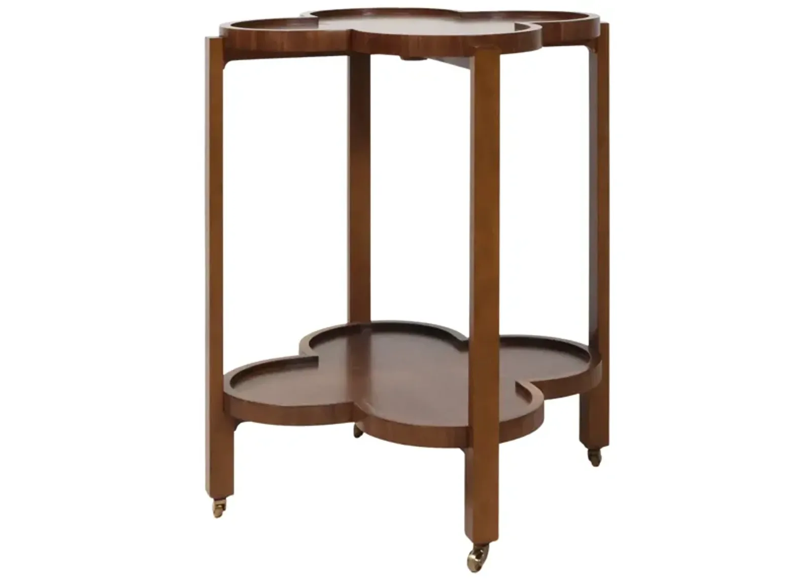 Clover Bar Cart in Walnut Veneer