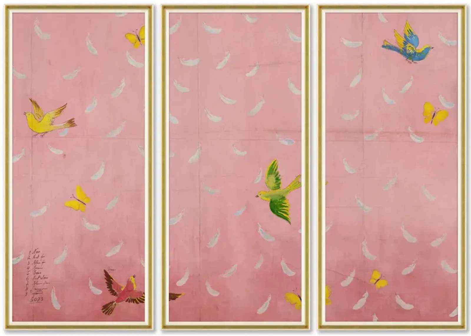 Feathers Triptych Art by Paule Marrot