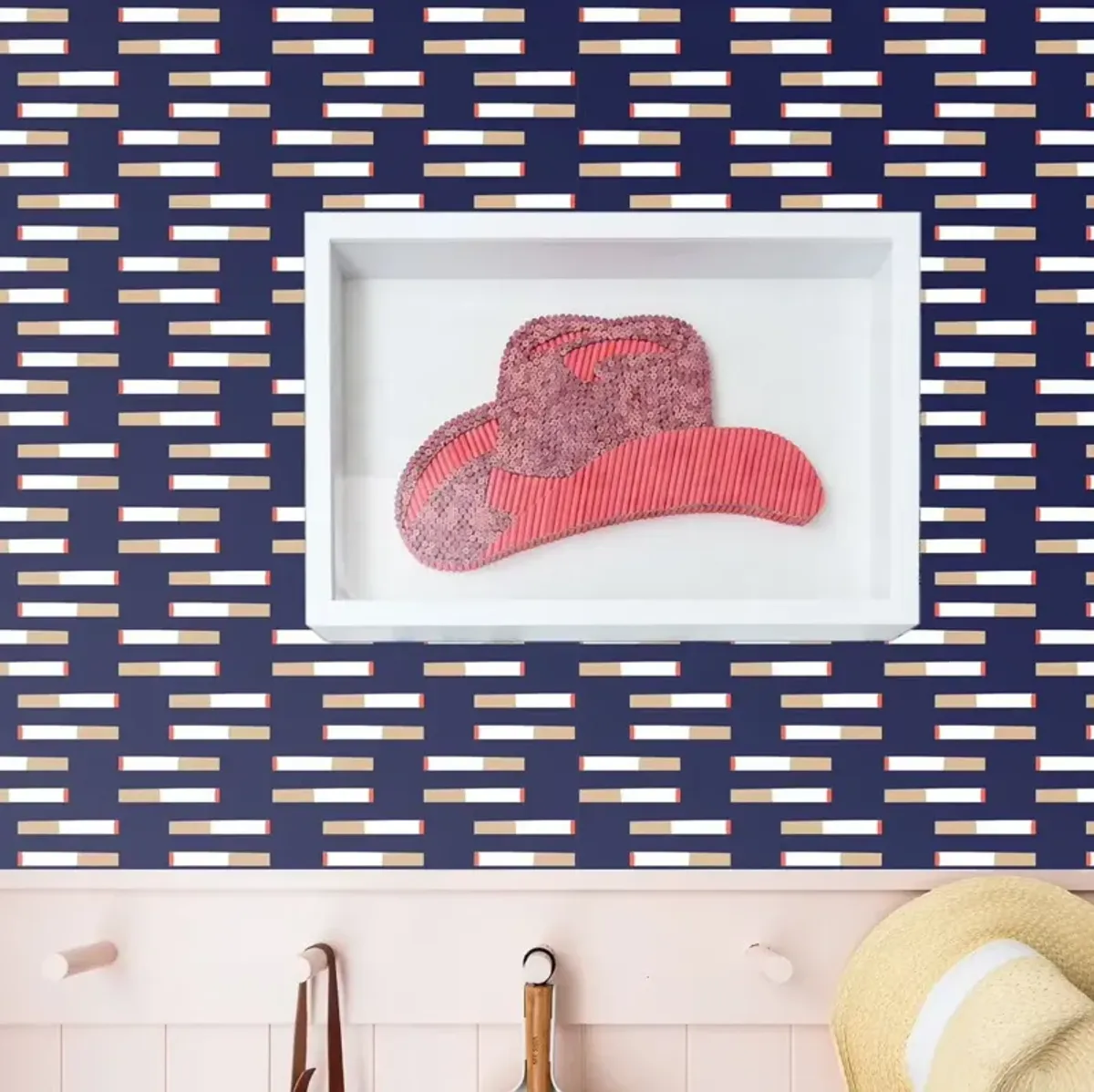 Ciggy Ciggy on Navy Wallpaper