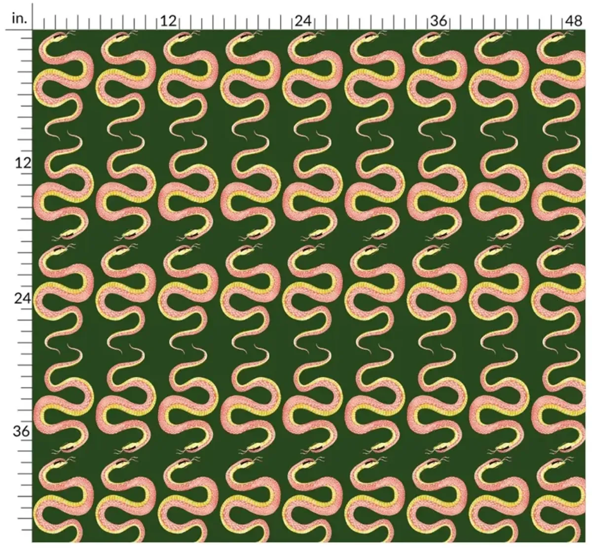 Boho Snakey on Green Wallpaper