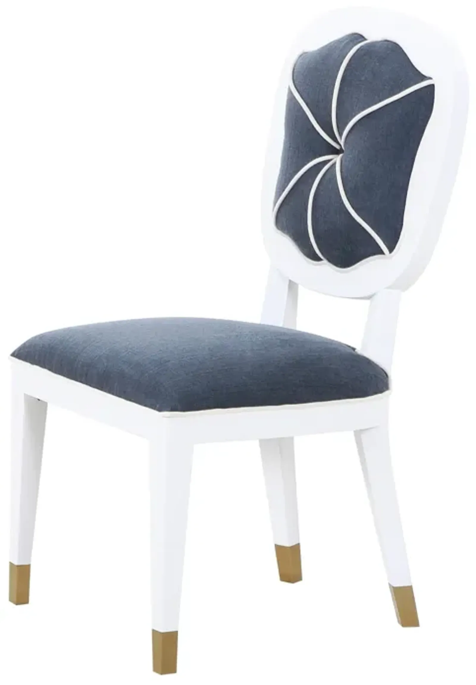 Carlyle Armless Dining Chair in Blue Tweed