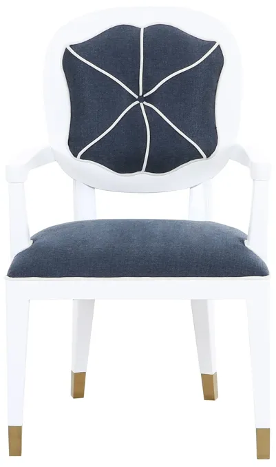 Carlyle Hostess Dining Chair in Blue Tweed