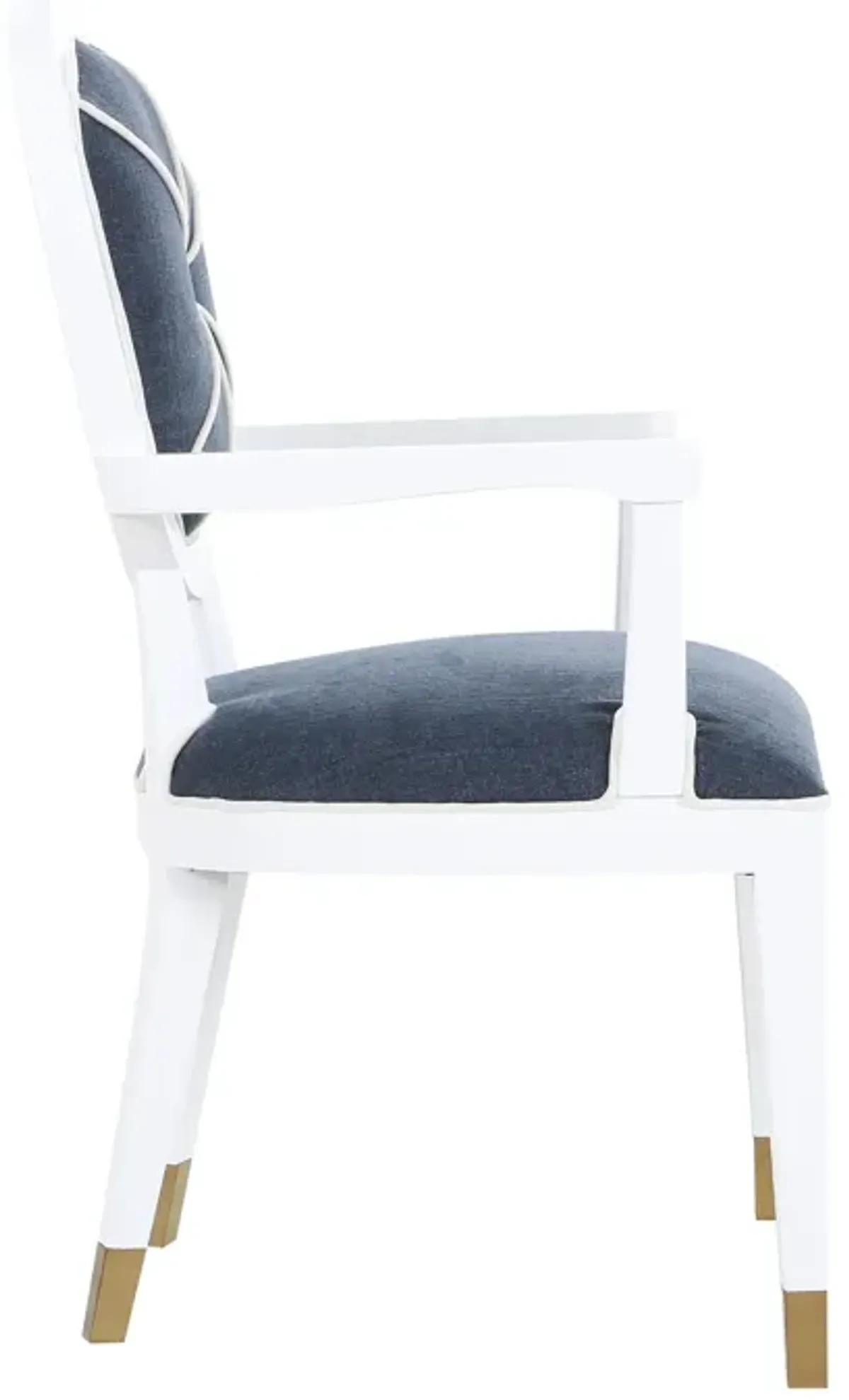 Carlyle Hostess Dining Chair in Blue Tweed