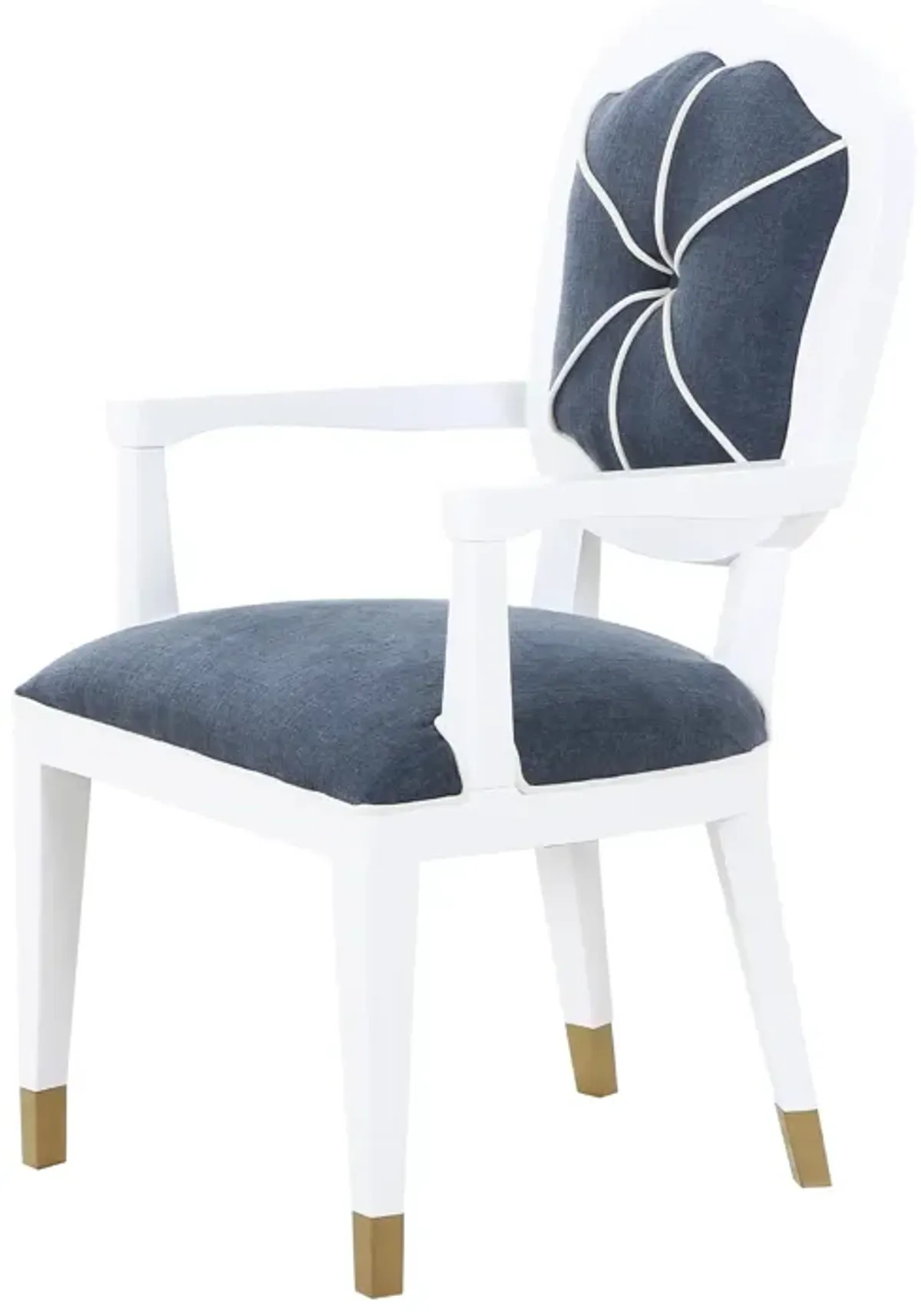 Carlyle Hostess Dining Chair in Blue Tweed