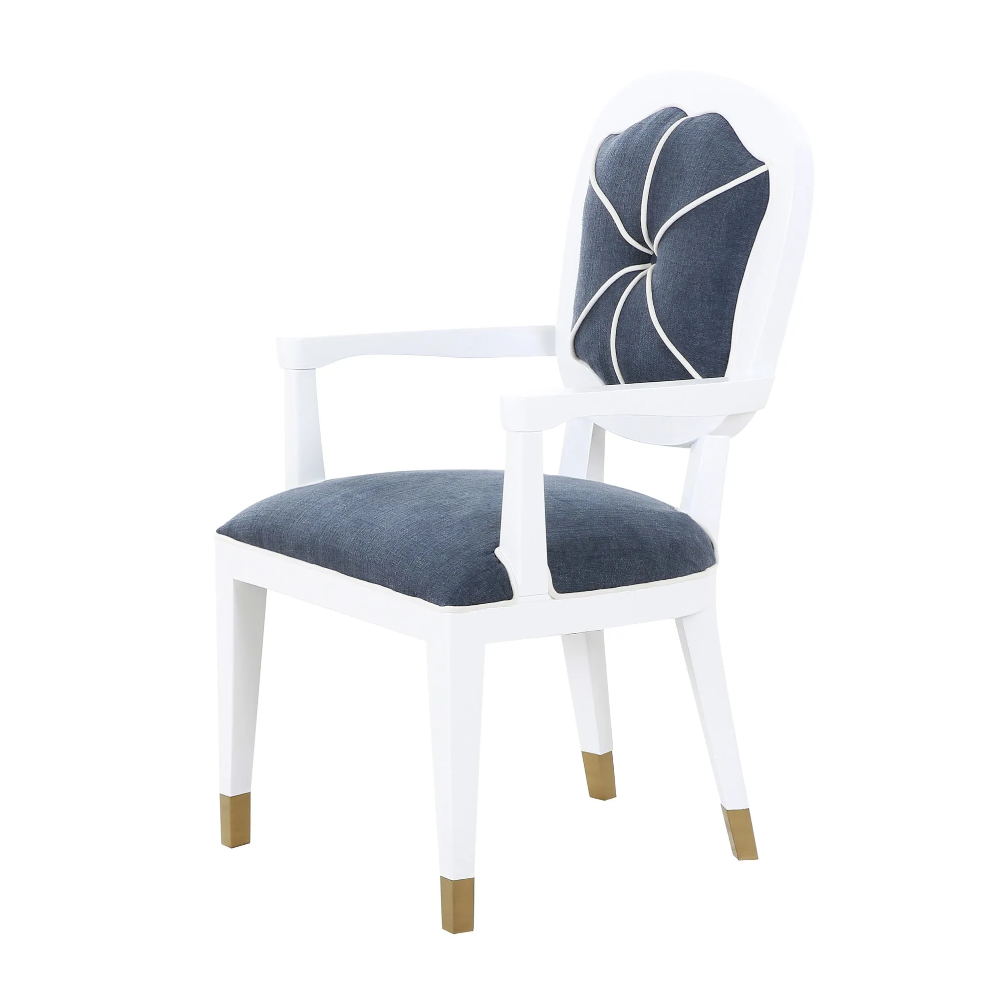 Carlyle Hostess Dining Chair in Blue Tweed