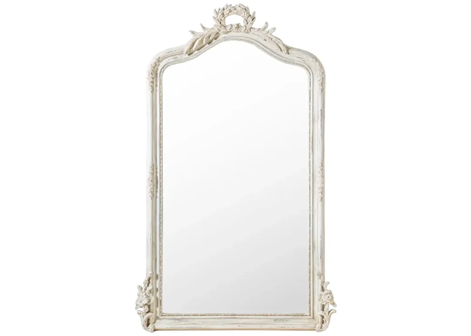 Large Antique French Mirror in White