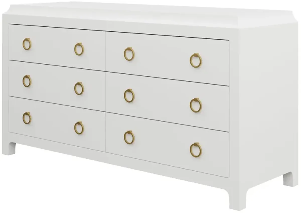 Quick Ship Jackie Dresser in White Lacquer