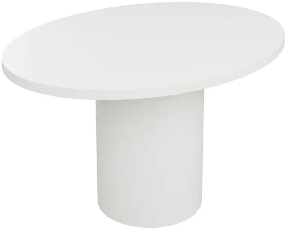 In Stock Oval Roberts Dining Table 50" in White Lacquer