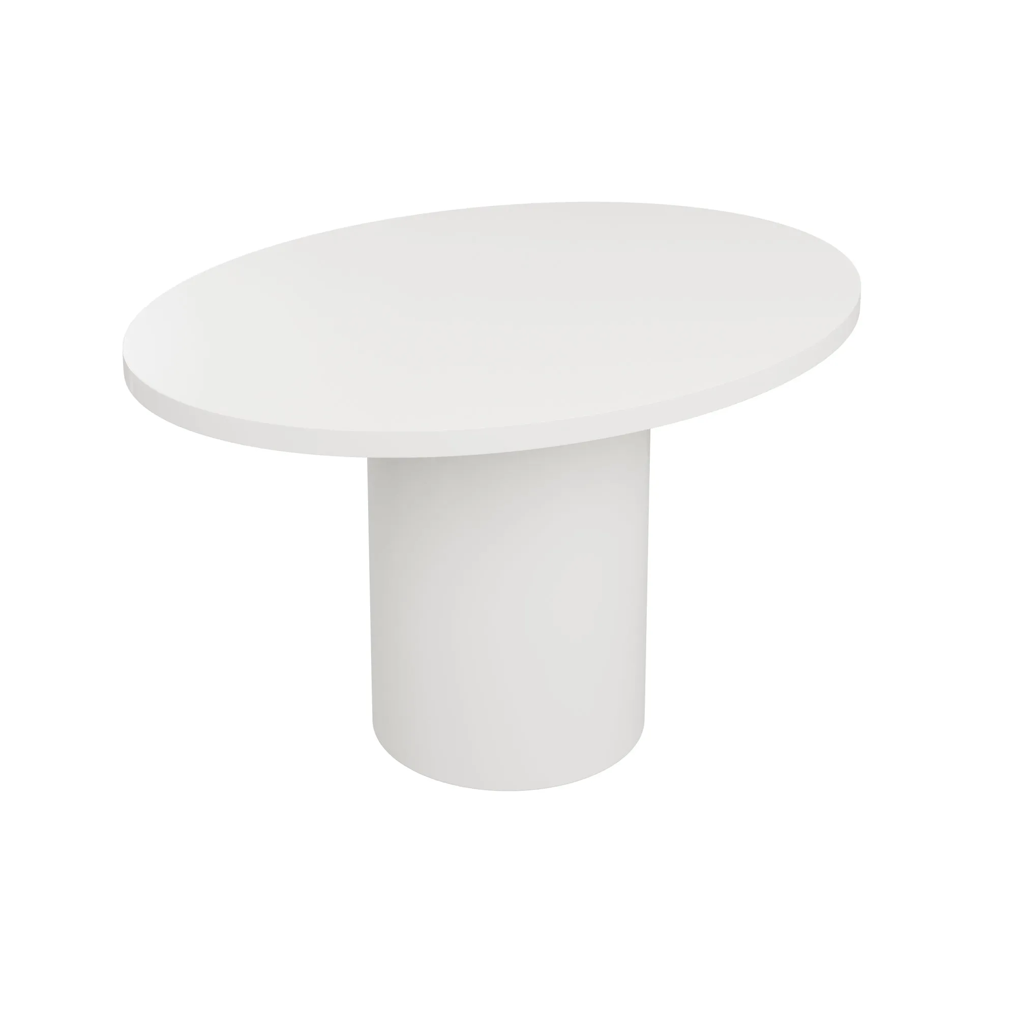 In Stock Oval Roberts Dining Table 50" in White Lacquer