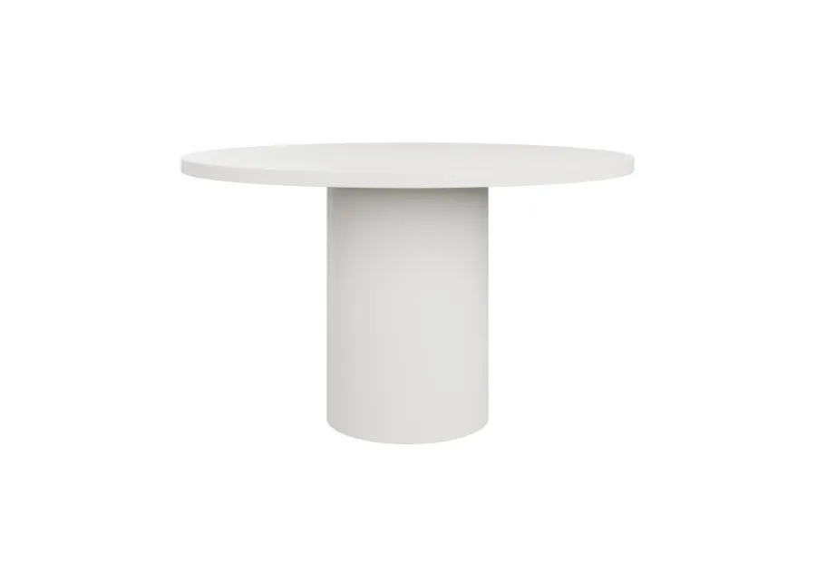 In Stock Oval Roberts Dining Table 50" in White Lacquer