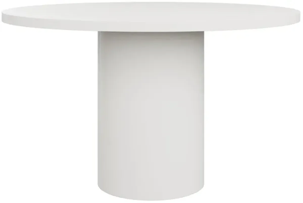 In Stock Oval Roberts Dining Table 50" in White Lacquer