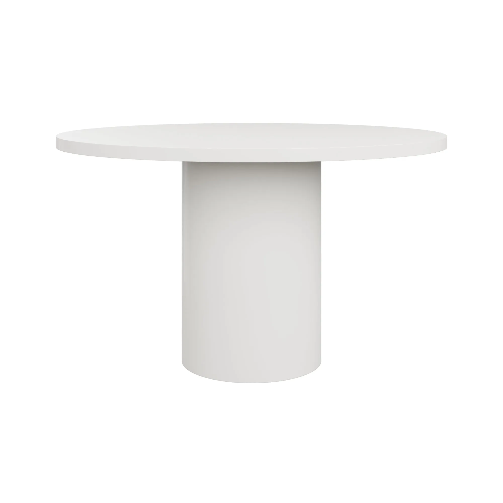 In Stock Oval Roberts Dining Table 50" in White Lacquer