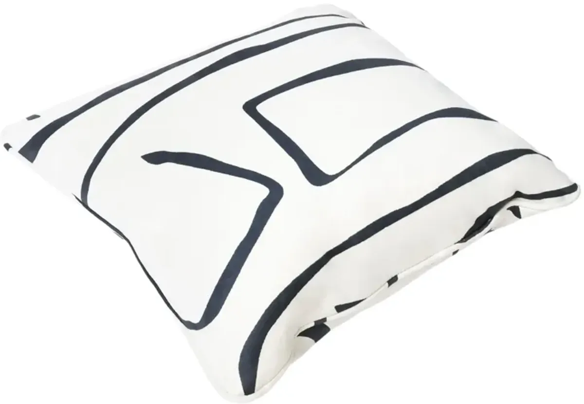 Square Pillow - Navy & White